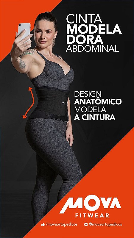 Cinta Modeladora Abdominal Preto - Neo - MOVA - TAM U - Lote 5620 - PRETO - UNICA - Val. 06/10/2030